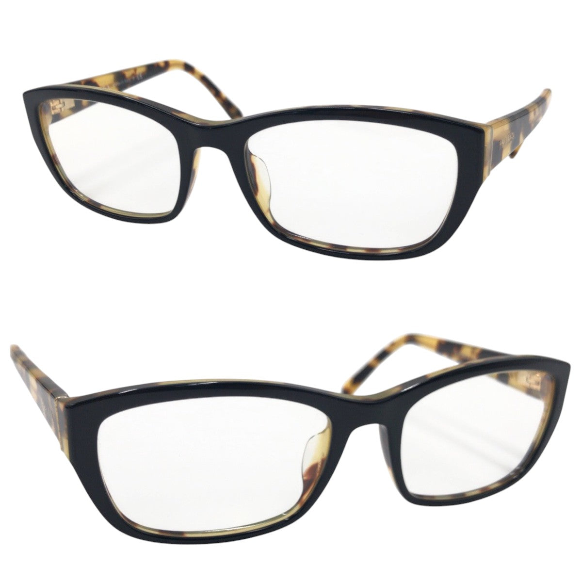 14136
PRADA プラダ ブラック 黒 イエロー プラスチック YPR 180-R 5418 NA1-101 135 メガネ メガネフレーム  レディース