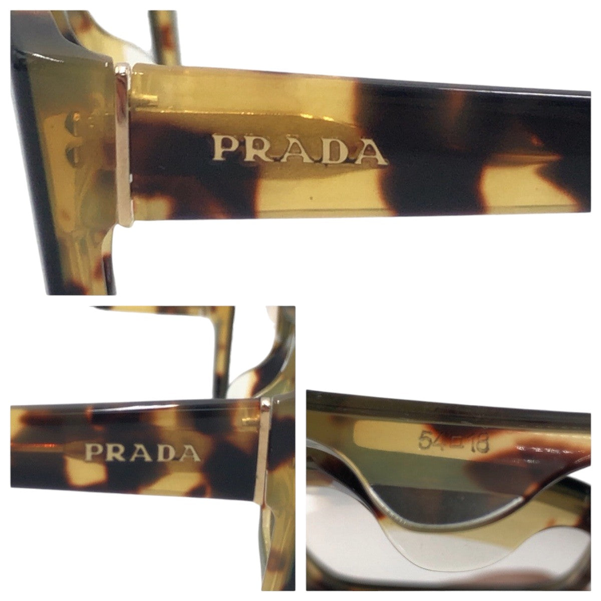 14136
PRADA プラダ ブラック 黒 イエロー プラスチック YPR 180-R 5418 NA1-101 135 メガネ メガネフレーム  レディース