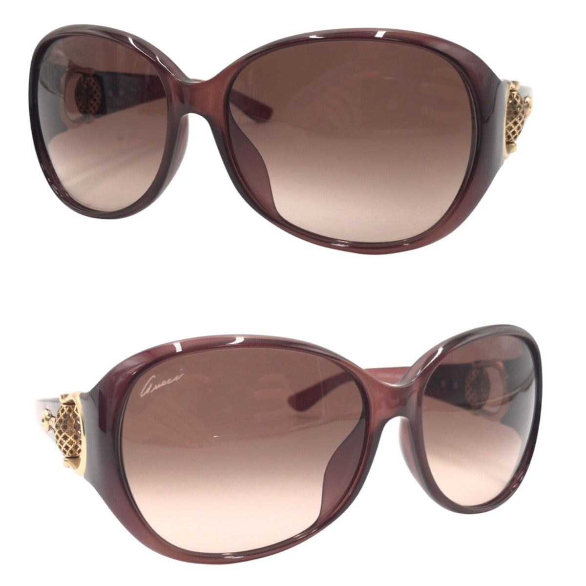 GUCCI グッチ アジアンフィット ブラウン ゴールド プラスチック GG3726/F/S 0D0J6 61◻︎15 110  サングラス バタフライ  レディース
