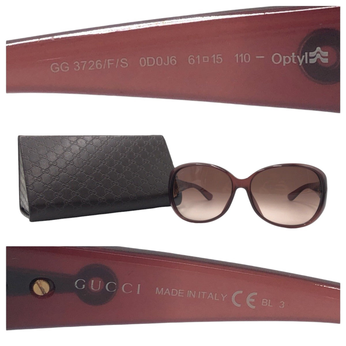 GUCCI グッチ アジアンフィット ブラウン ゴールド プラスチック GG3726/F/S 0D0J6 61◻︎15 110  サングラス バタフライ  レディース