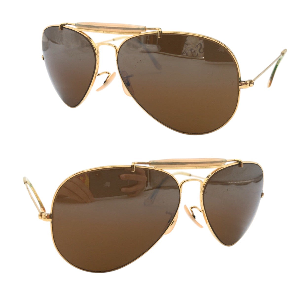 Ray-Ban レイバン ヴィンテージ B&L ボシュロム RAY-BAN U.S.A アビエーター ブラウン ゴールド メタル サングラス ティアドロップ  メンズ