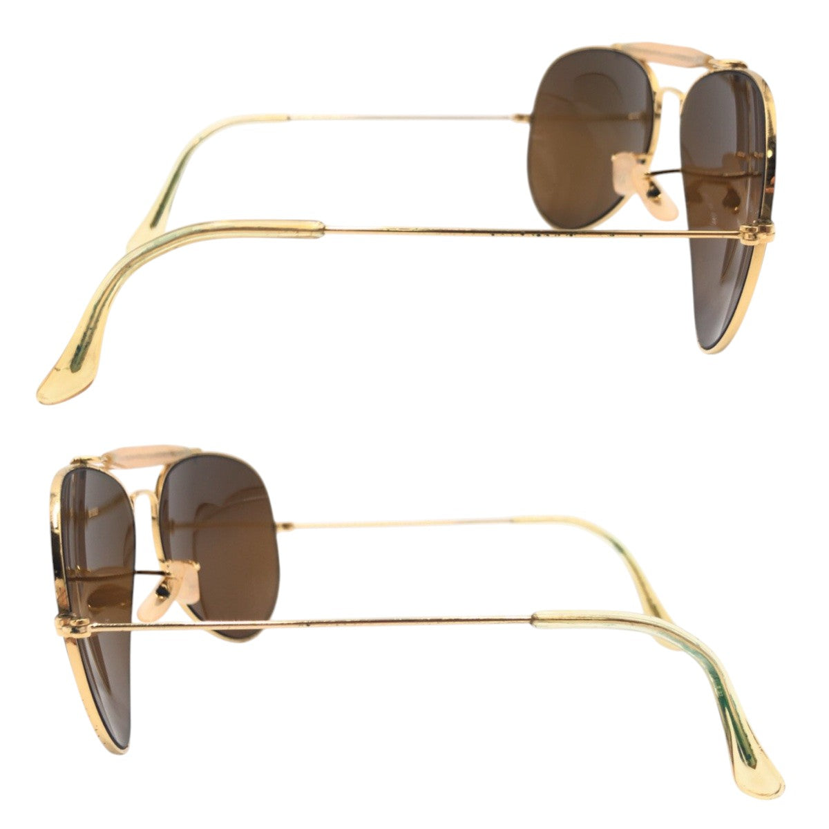 Ray-Ban レイバン ヴィンテージ B&L ボシュロム RAY-BAN U.S.A アビエーター ブラウン ゴールド メタル サングラス ティアドロップ  メンズ