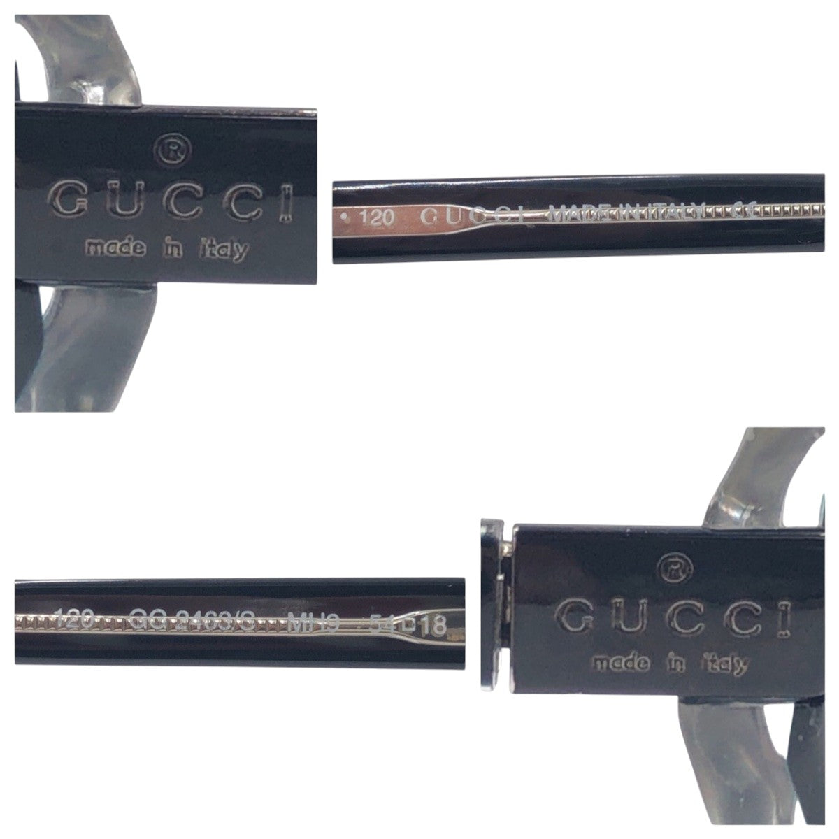 GUCCI グッチ ブラック 黒 プラスチック 120 GG 2463/S MH9 54□18 サングラス スクエア  メンズ