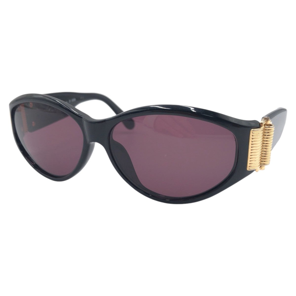 14137
YVES SAINT LAURENT イヴ サンローラン ヴィンテージ YSL ブラック 黒 パープル プラスチック 31-6509 サングラス オーバル レディース A13