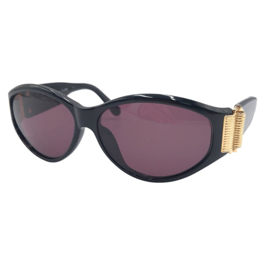 14137
YVES SAINT LAURENT イヴ サンローラン ヴィンテージ YSL ブラック 黒 パープル プラスチック 31-6509 サングラス オーバル レディース A13