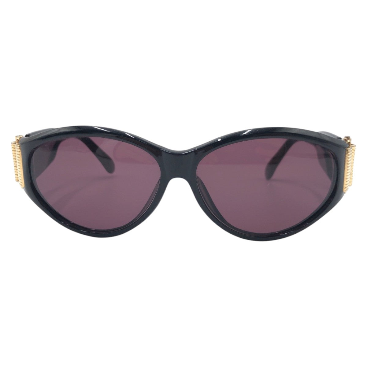 14137
YVES SAINT LAURENT イヴ サンローラン ヴィンテージ YSL ブラック 黒 パープル プラスチック 31-6509 サングラス オーバル レディース A13