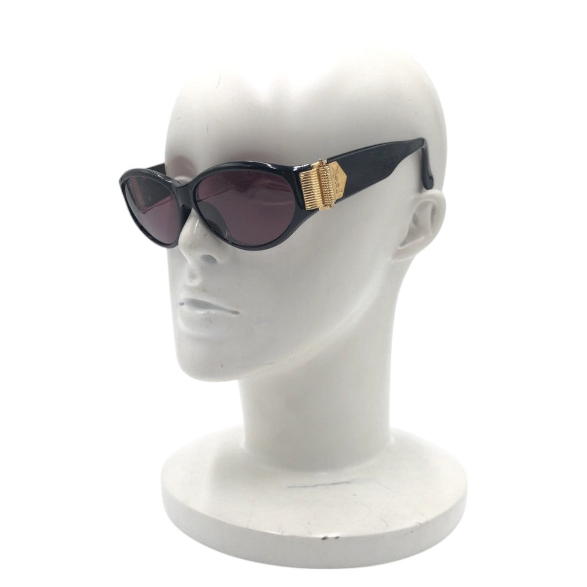 14137
YVES SAINT LAURENT イヴ サンローラン ヴィンテージ YSL ブラック 黒 パープル プラスチック 31-6509 サングラス オーバル レディース A13