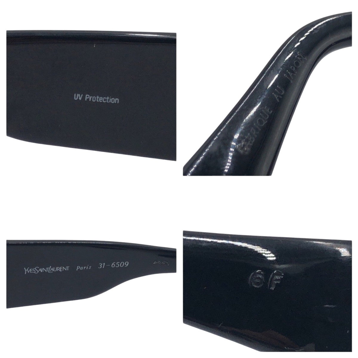 14137
YVES SAINT LAURENT イヴ サンローラン ヴィンテージ YSL ブラック 黒 パープル プラスチック 31-6509 サングラス オーバル レディース A13