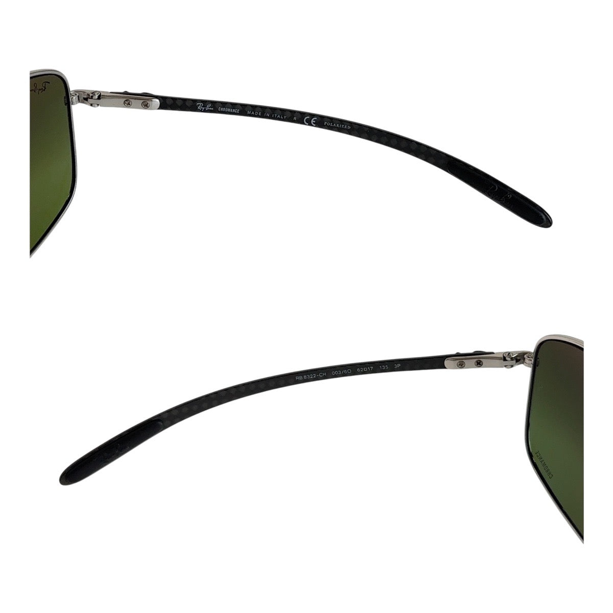 13576
Ray-Ban レイバン CHROMANCE グリーン シルバー金具 メタル / プラスチック RB 8322-CH 003/60 62□17 135 3P サングラス 偏光レンズ スクエア  メンズ