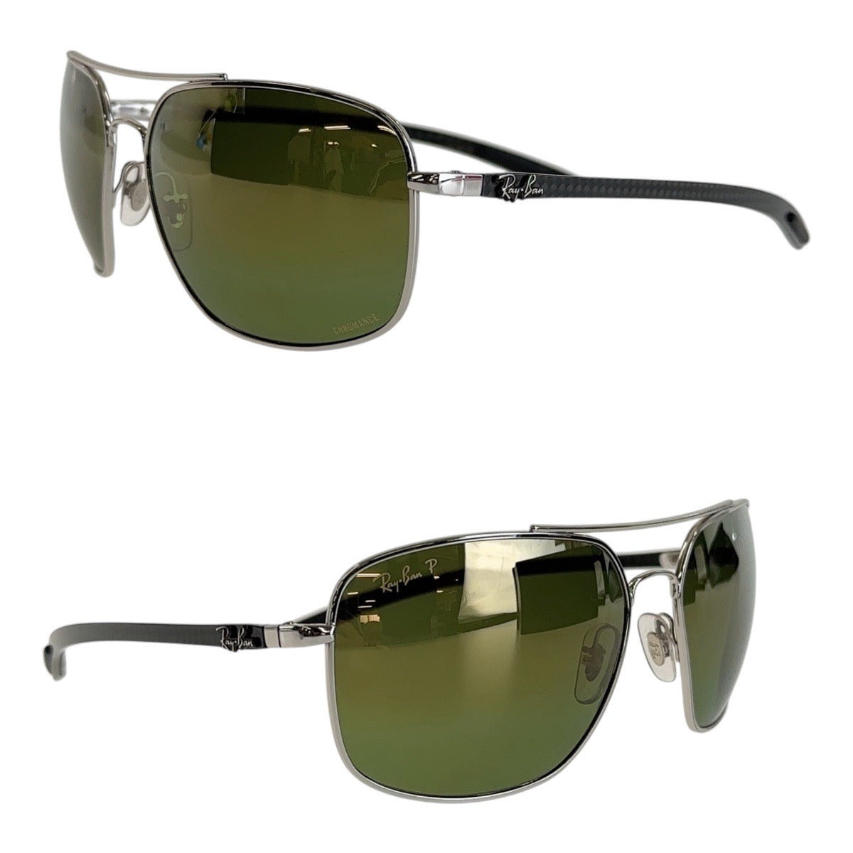 13576
Ray-Ban レイバン CHROMANCE グリーン シルバー金具 メタル / プラスチック RB 8322-CH 003/60 62□17 135 3P サングラス 偏光レンズ スクエア  メンズ