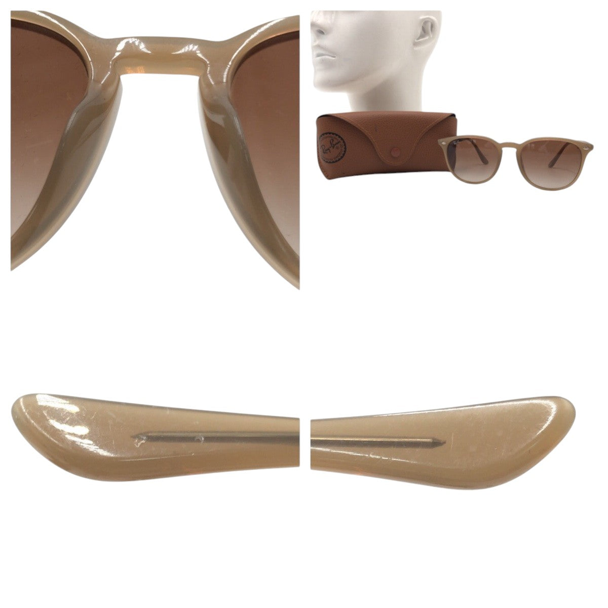 Ray-Ban Beige Brown Plastic RB4259-F 6166/13 5320 150 3N Unisex Wellington Women's