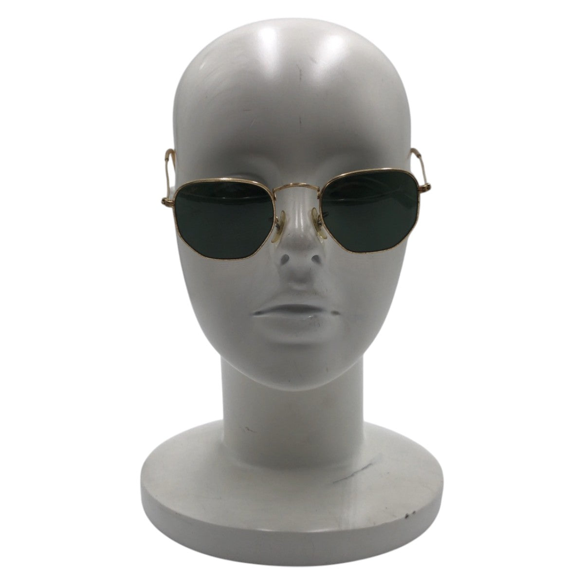 Ray-Ban Vintage B&amp;L RAY-BAN USA Gold Green Metal W0980 YNAS Sunglasses Round Men's