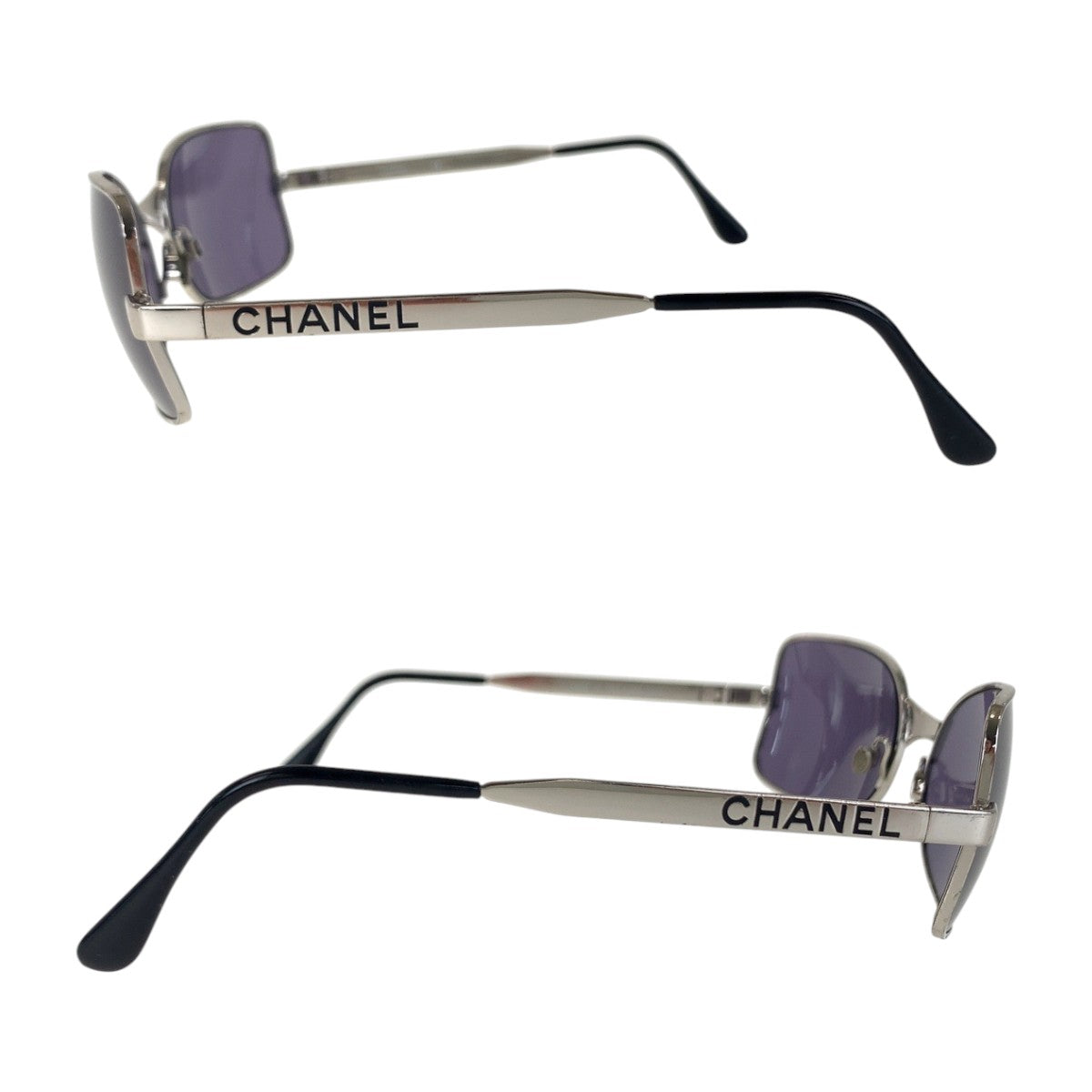 14141
CHANEL シャネル ヴィンテージ シルバー パープル メタル 07800 45002 サングラス スクエア  メンズ