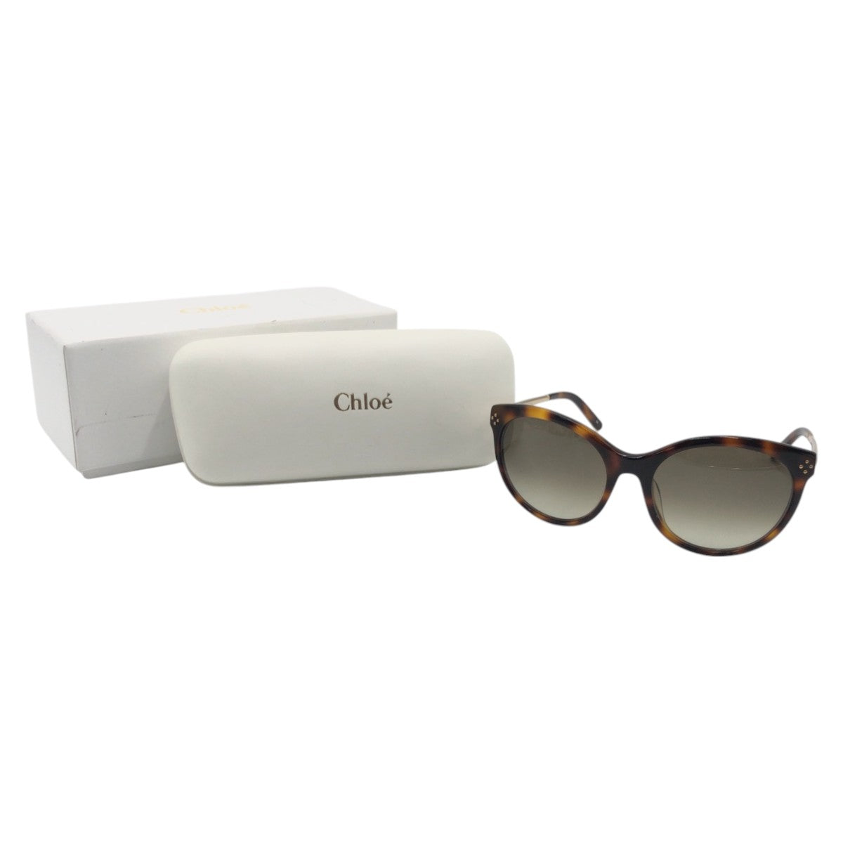 13579
Chloe クロエ ブラウン ゴールド プラスチック CE641 S 219 56□18 130 サングラス ラウンド  レディース