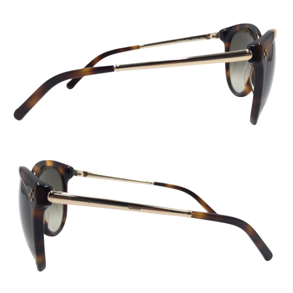 13579
Chloe クロエ ブラウン ゴールド プラスチック CE641 S 219 56□18 130 サングラス ラウンド  レディース