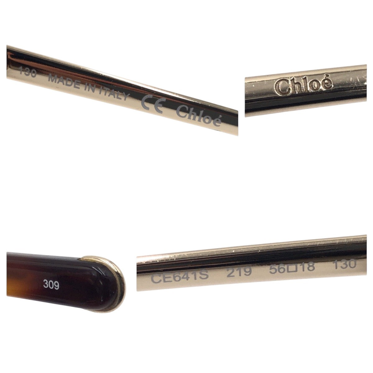 13579
Chloe クロエ ブラウン ゴールド プラスチック CE641 S 219 56□18 130 サングラス ラウンド  レディース
