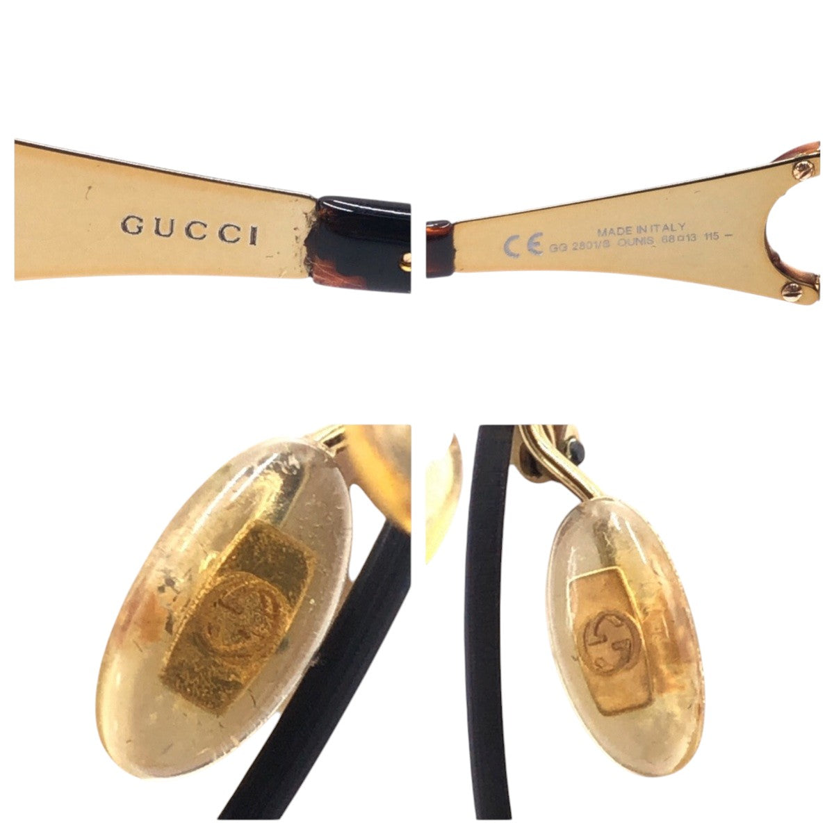13580
GUCCI グッチ バンブー ホースビット ブラウンゴールド プラスチック / メタル GG 2801/S OUNIS 68□13 115 サングラス スクエア  レディース