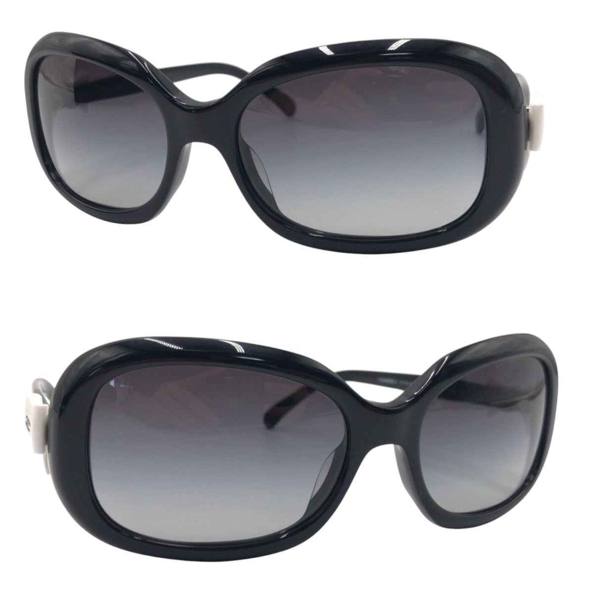 CHANEL シャネル ココマーク リボン ブラック 黒 プラスチック 5170 A c.501/3c 5817 スクエア  レディース
