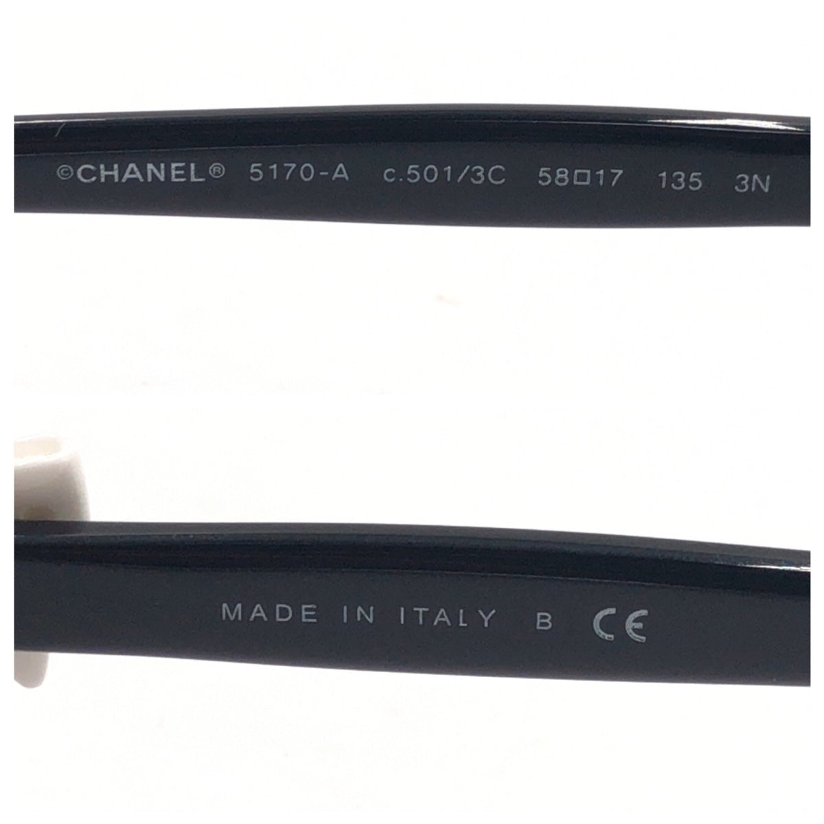 CHANEL シャネル ココマーク リボン ブラック 黒 プラスチック 5170 A c.501/3c 5817 スクエア  レディース
