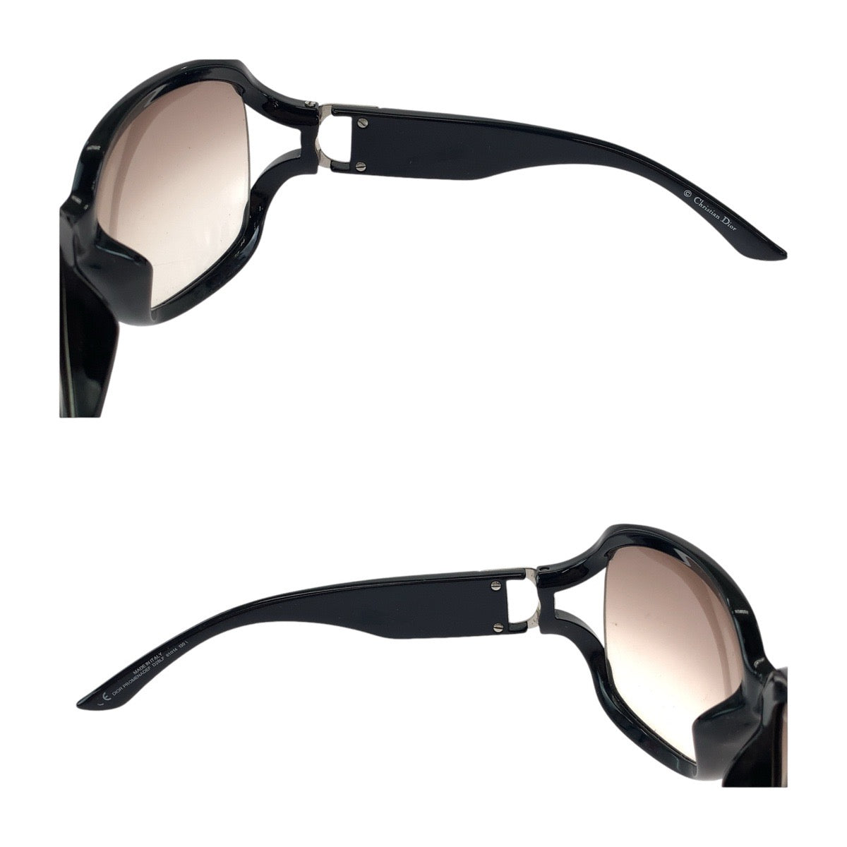 13581
Dior ディオール レンズグラデーション ブラウン ブラック シルバー金具 プラスチック D28LF 61□14 130 サングラス バタフライ  レディース