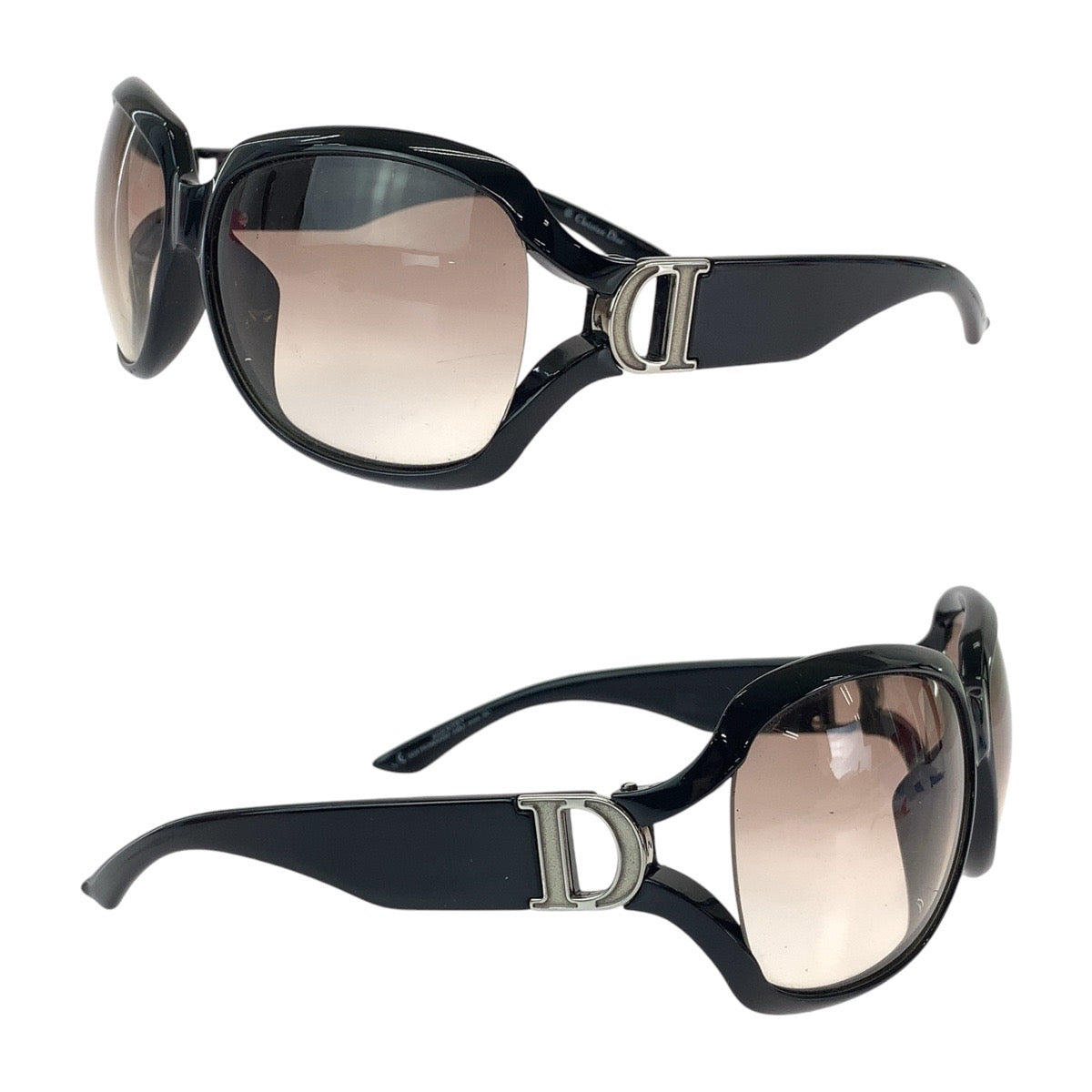 13581
Dior ディオール レンズグラデーション ブラウン ブラック シルバー金具 プラスチック D28LF 61□14 130 サングラス バタフライ  レディース