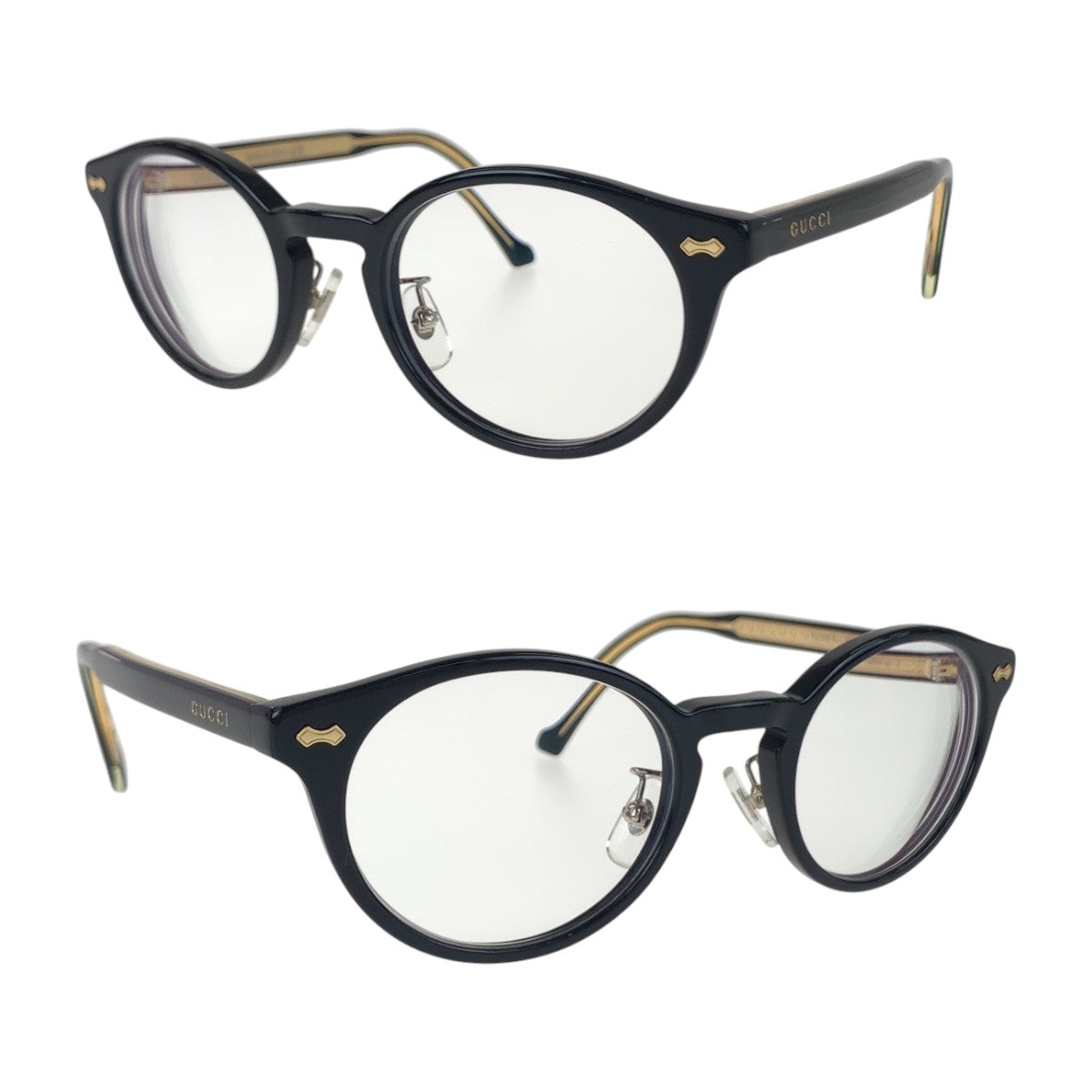 14143
GUCCI グッチ ブラック 黒 ゴールド プラスチック GG1127OJ 001 49□21-145 メガネ 男女兼用  メンズ