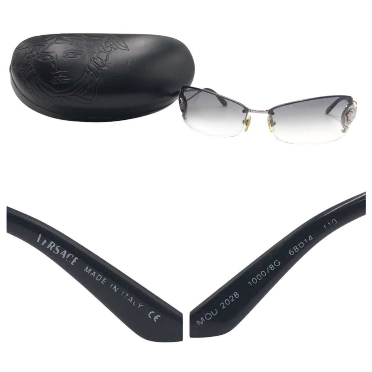 VERSACE Medusa Silver Metal MOD2028 100D/8G 68◻︎14 110 Sunglasses Square Women's