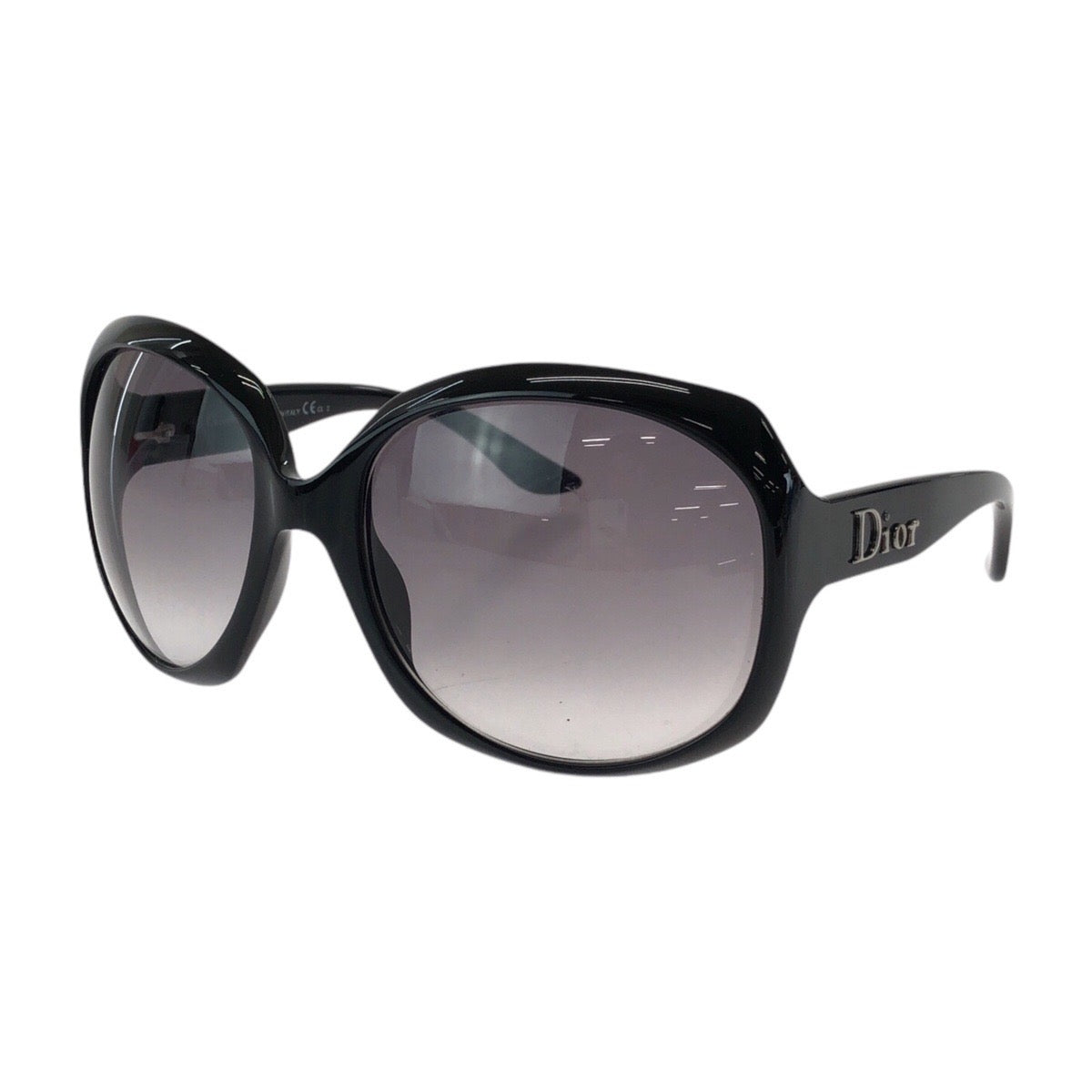 13583
Dior ディオール レンズグラデーション ブラック 黒 シルバー金具 プラスチック GLOSSY1 584LF 62□20 125 サングラス バタフライ  レディース