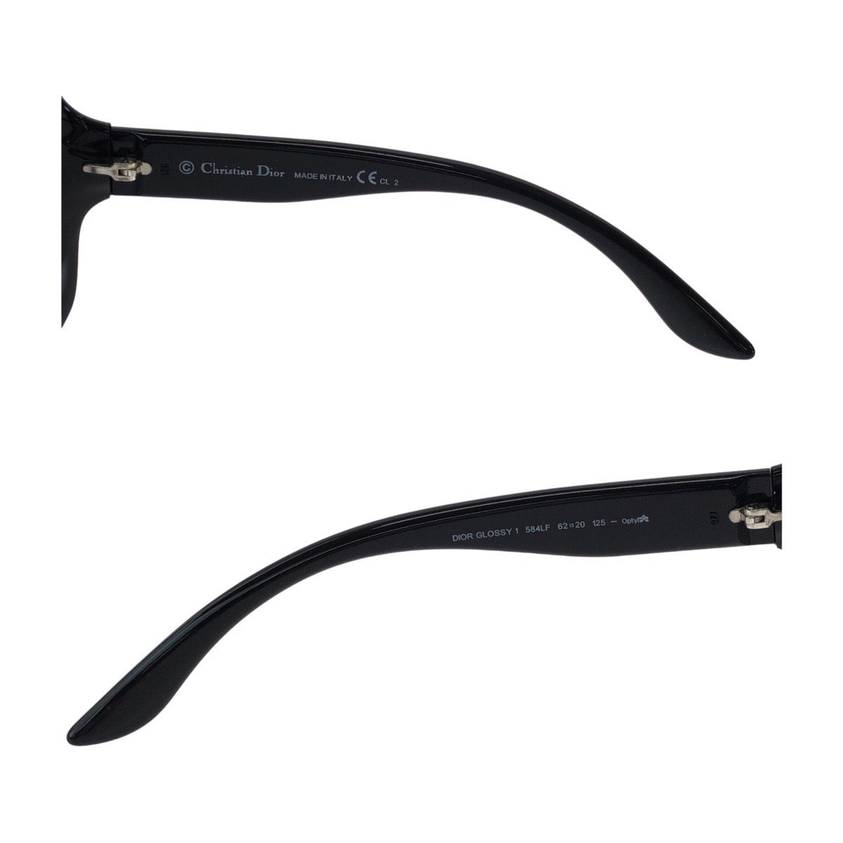 13583
Dior ディオール レンズグラデーション ブラック 黒 シルバー金具 プラスチック GLOSSY1 584LF 62□20 125 サングラス バタフライ  レディース
