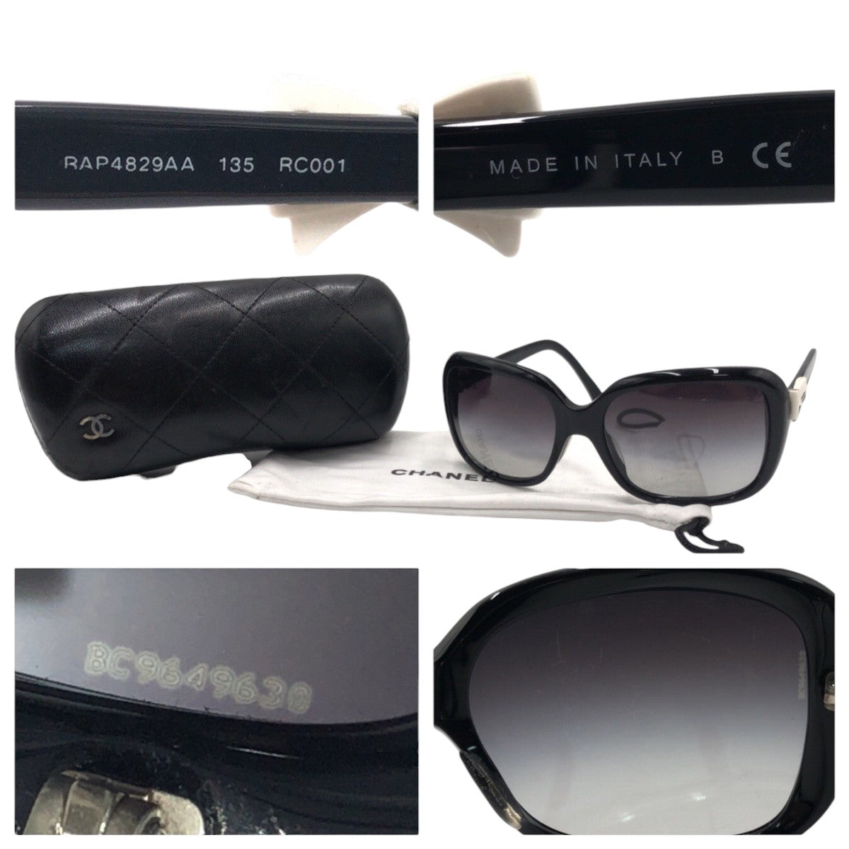 13585
CHANEL シャネル ココマーク リボン ブラック 黒 プラスチック RAP4829AA 135 RC001 サングラス オーバル  レディース