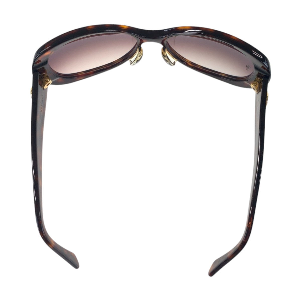 14144
CARTIER カルティエ マーブル柄 ブラウン ゴールド金具 プラスチック 4930892 サングラス 男女兼用 スクエア  レディース