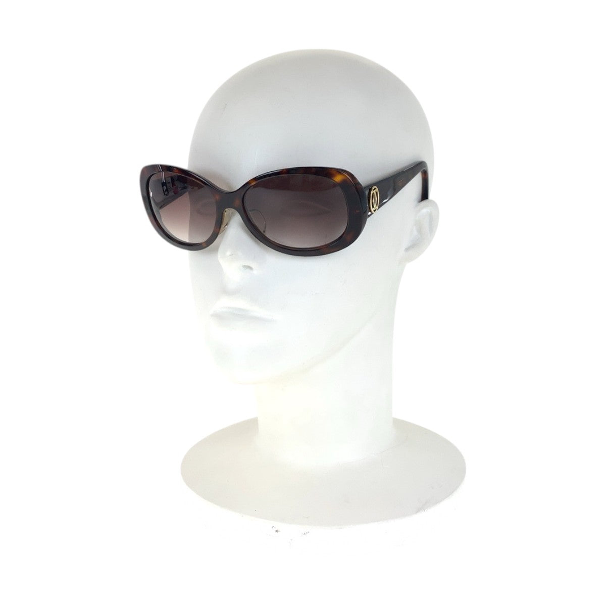14144
CARTIER カルティエ マーブル柄 ブラウン ゴールド金具 プラスチック 4930892 サングラス 男女兼用 スクエア  レディース