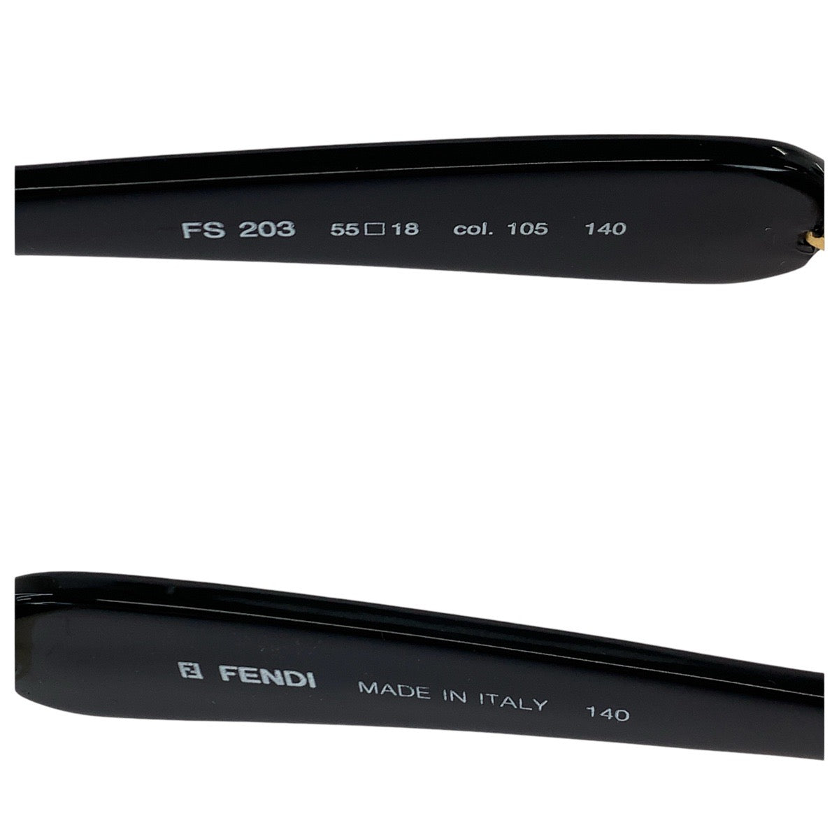 FENDI フェンディ ヴィンテージ ホワイト ブラック ゴールド金具 プラスチック FS 203 55◻︎18 col. 105 サングラス 男女兼用 オーバル  レディース