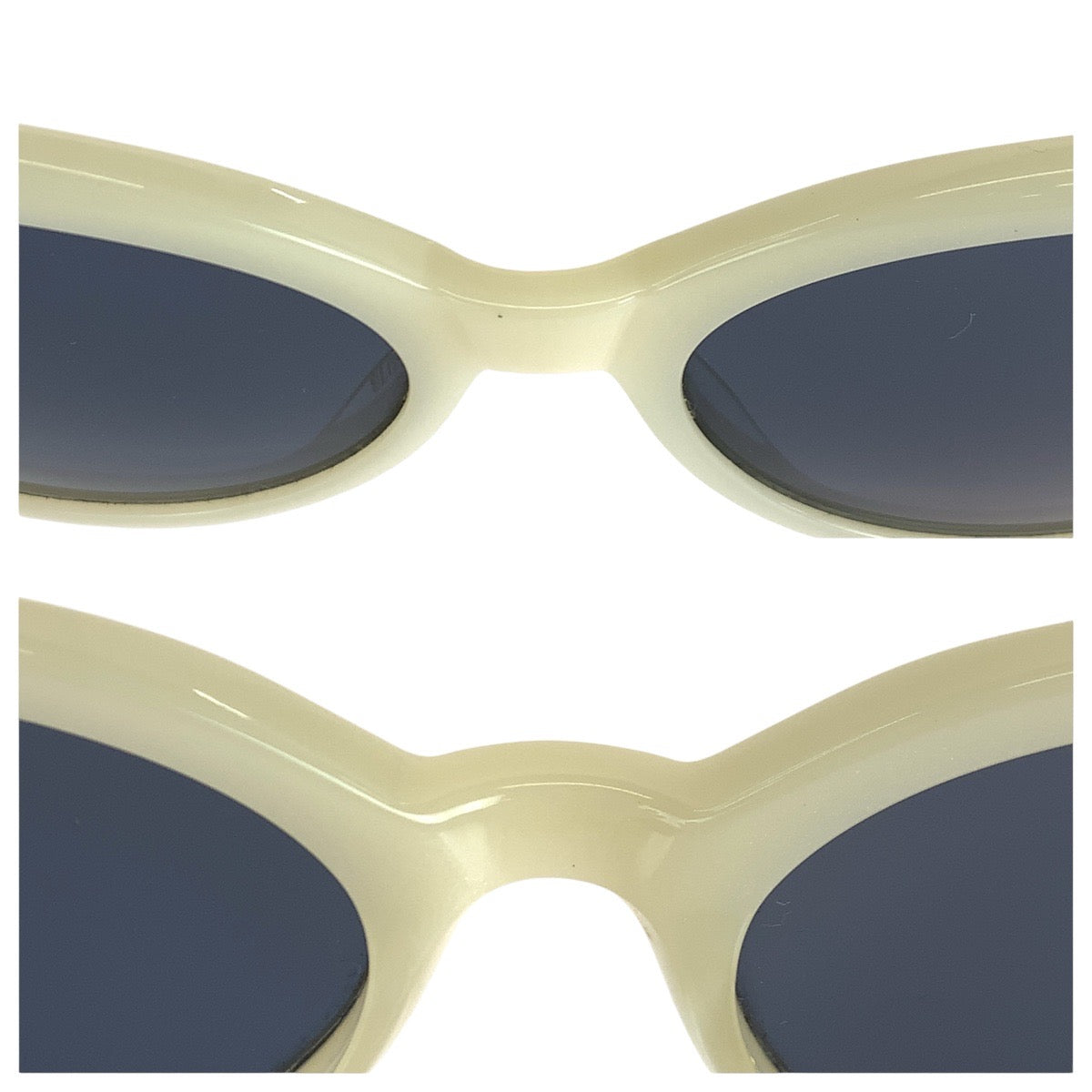 FENDI フェンディ ヴィンテージ ホワイト ブラック ゴールド金具 プラスチック FS 203 55◻︎18 col. 105 サングラス 男女兼用 オーバル  レディース