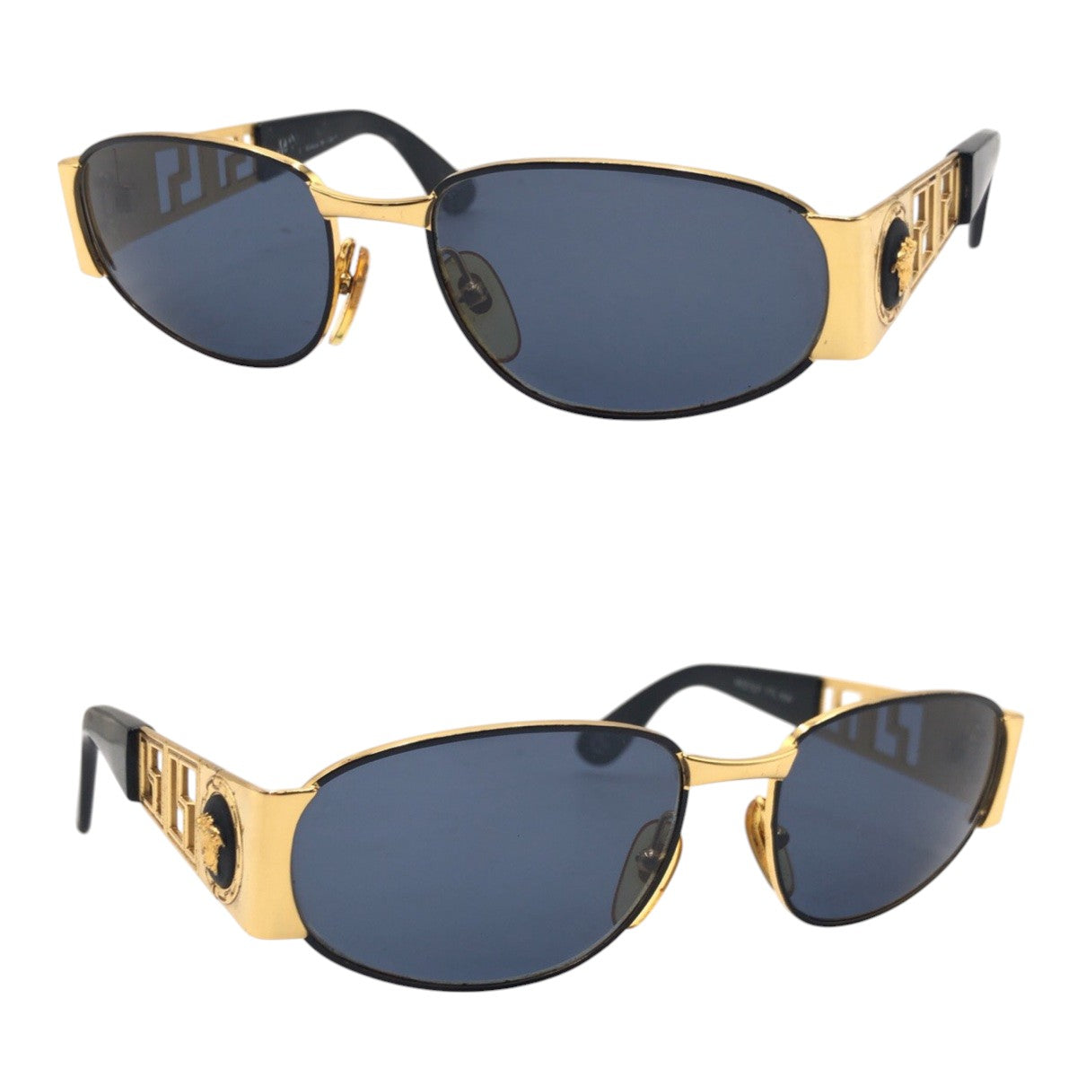 Gianni Versace ジャンニ ヴェルサーチ ヴィンテージ メデューサ ゴールド ブラック 黒 メタル MOD S37 サングラス 男女兼用 オーバル  メンズ