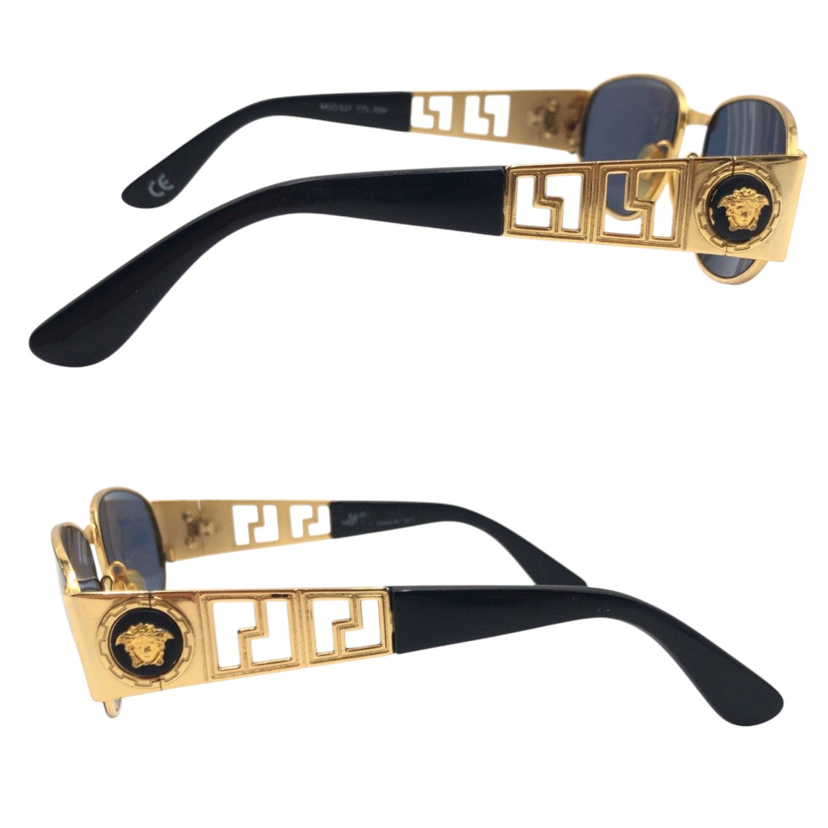 Gianni Versace ジャンニ ヴェルサーチ ヴィンテージ メデューサ ゴールド ブラック 黒 メタル MOD S37 サングラス 男女兼用 オーバル  メンズ