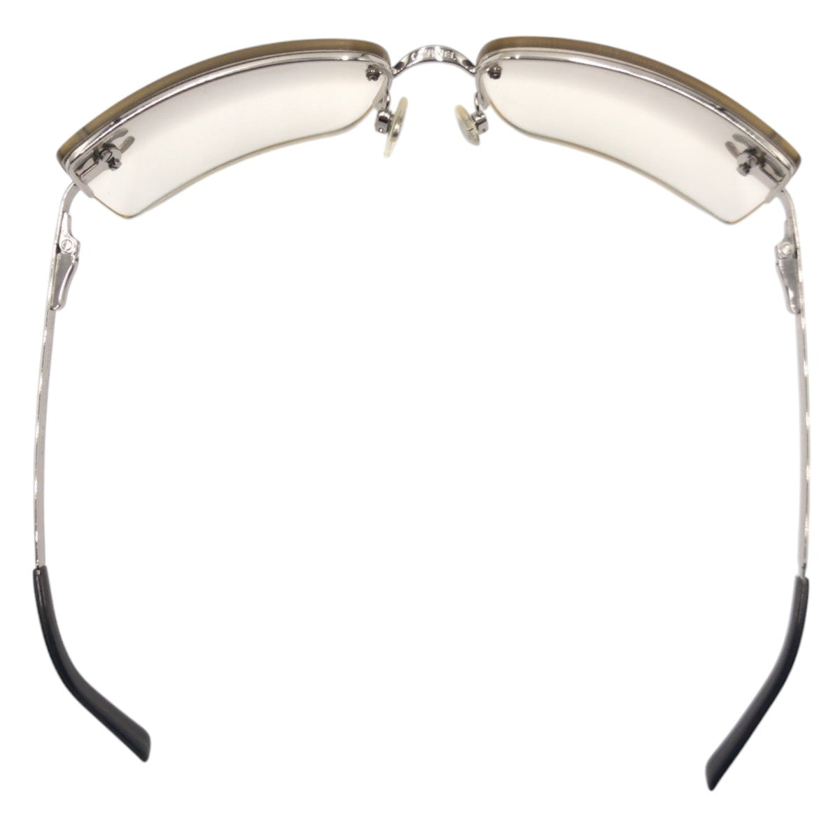 CHANEL シャネル ココマーク シルバー ブラウン メタル / ラインストーン 4092-B c.124/61 62□15 120 サングラス スクエア  レディース