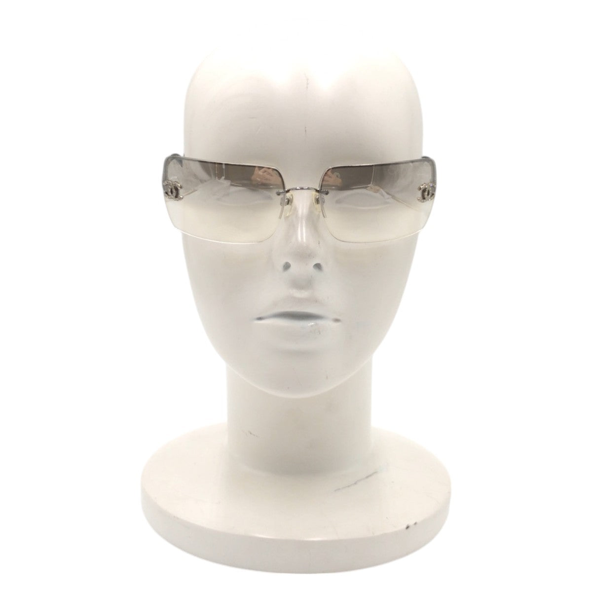 CHANEL シャネル ココマーク シルバー ブラウン メタル / ラインストーン 4092-B c.124/61 62□15 120 サングラス スクエア  レディース