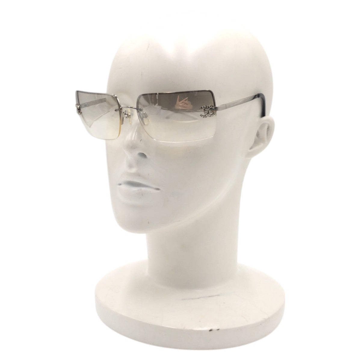 CHANEL シャネル ココマーク シルバー ブラウン メタル / ラインストーン 4092-B c.124/61 62□15 120 サングラス スクエア  レディース
