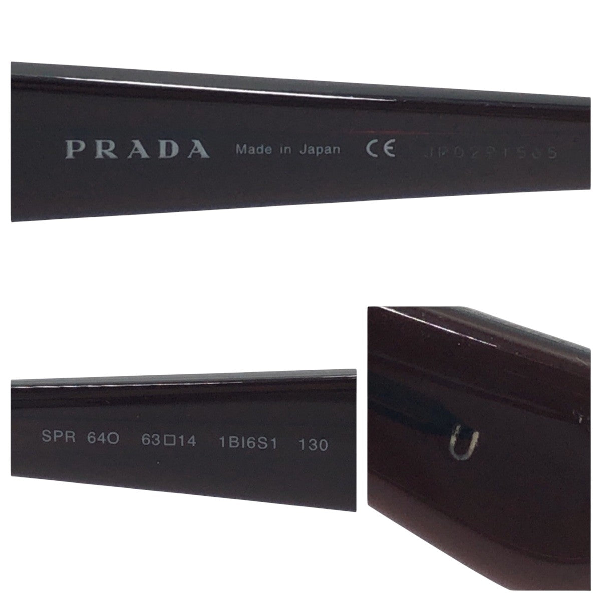 PRADA Prada Brown Black Plastic JP0291 565 SPR 640 6314 1B16SS1 Sunglasses Unisex Round Men's