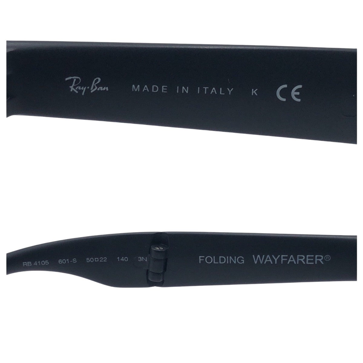 Ray-Ban Wayfarer Black Plastic RB4105 601-S 50□22 140 3N Sunglasses Wellington Men's