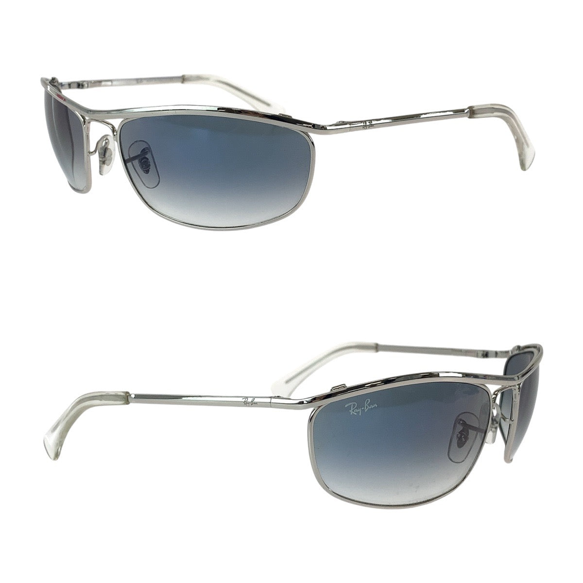 Ray-Ban Olympian Blue Silver Hardware Glass/Metal 9163/3F 62□19 120 2N Sunglasses Square Men's