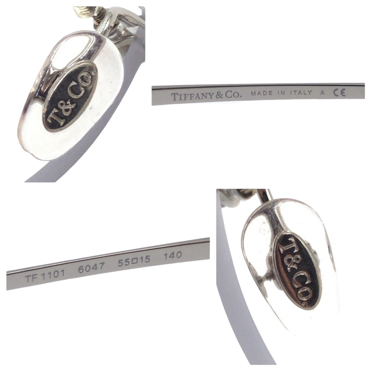 13588
TIFFANY&Co. ティファニー リボン フレームレス シルバー メタル TF1101 6047 55□15 140 メガネ サングラス フレーム  レディース