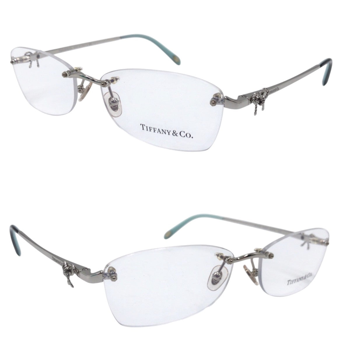 13588
TIFFANY&Co. ティファニー リボン フレームレス シルバー メタル TF1101 6047 55□15 140 メガネ サングラス フレーム  レディース