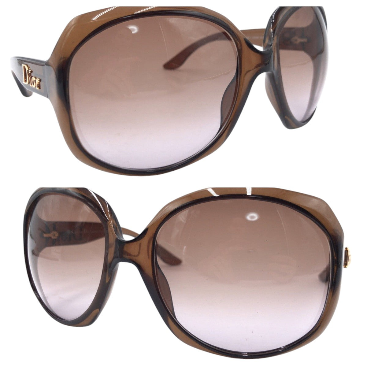 Dior ディオール DIOR GLOSSY ブラウン ゴールド プラスチック 1 KDCQR 6220 125 サングラス バタフライ  レディース