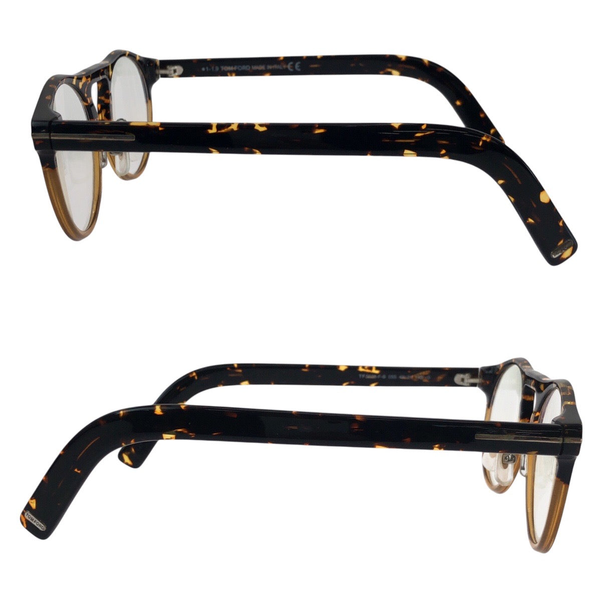 13589
TOM FORD トムフォード イエローハバナ クリアブラウン プラスチック TF5628 F-B 055 49□21 145 0 サングラス ラウンド  メンズ