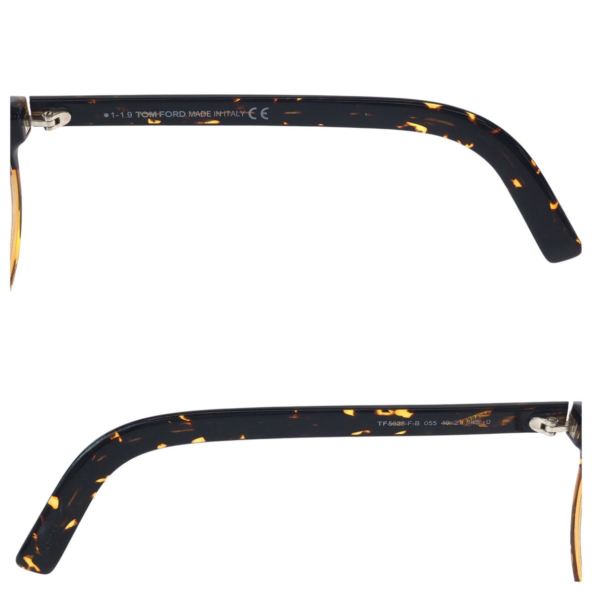 13589
TOM FORD トムフォード イエローハバナ クリアブラウン プラスチック TF5628 F-B 055 49□21 145 0 サングラス ラウンド  メンズ