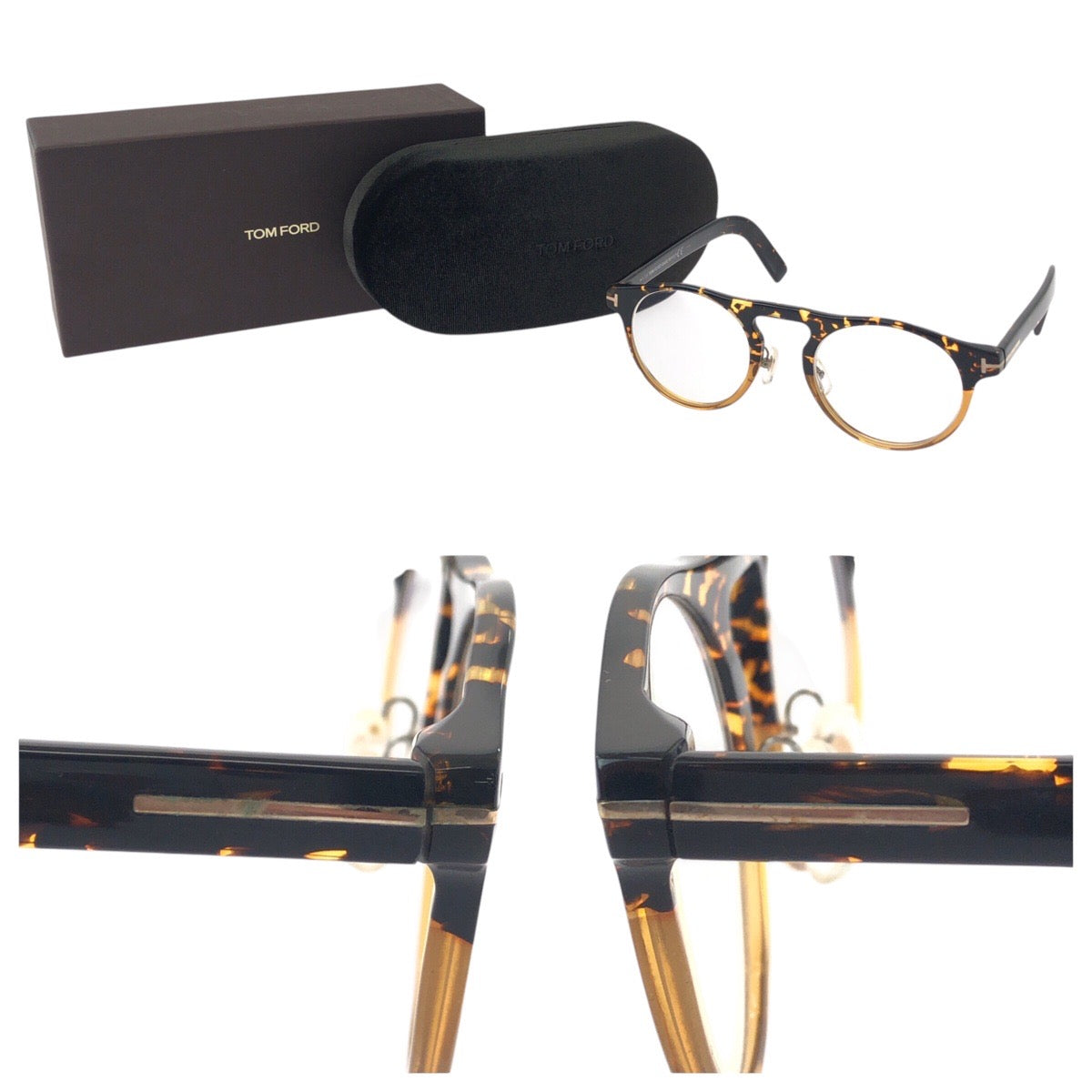 13589
TOM FORD トムフォード イエローハバナ クリアブラウン プラスチック TF5628 F-B 055 49□21 145 0 サングラス ラウンド  メンズ