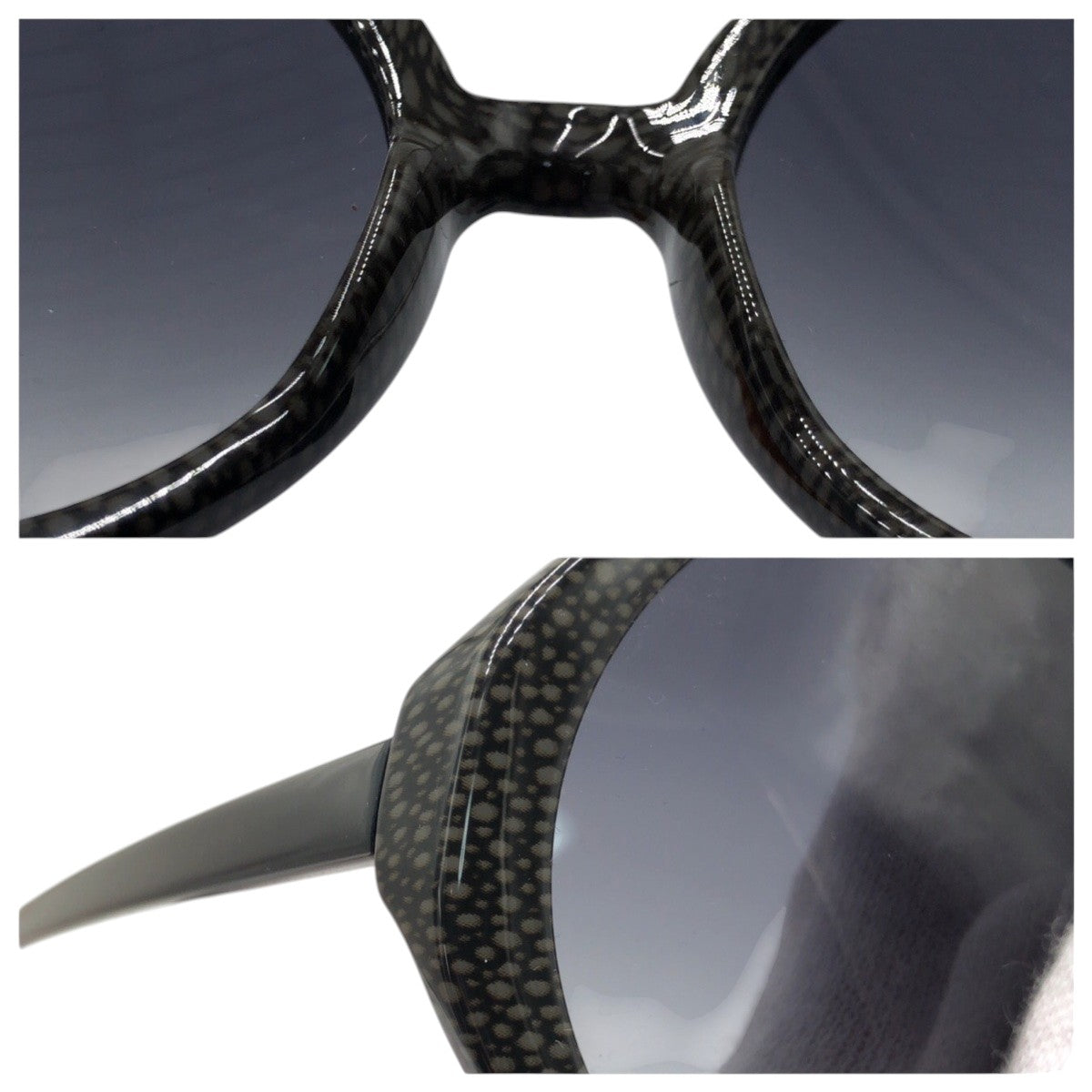 Tory Burch トリーバーチ 水玉 ブラック 黒 グレー プラスチック TY9017 1083/11 60□19 140 3N サングラス オーバル  レディース