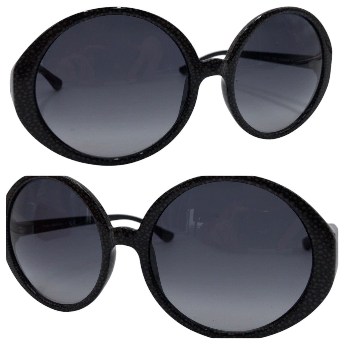 Tory Burch トリーバーチ 水玉 ブラック 黒 グレー プラスチック TY9017 1083/11 60□19 140 3N サングラス オーバル  レディース